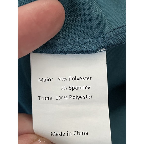 Allegra K Women's Size S Contrast Color Puff Sleeve Bow Flare Dress Teal Twee - Picture 10 of 12